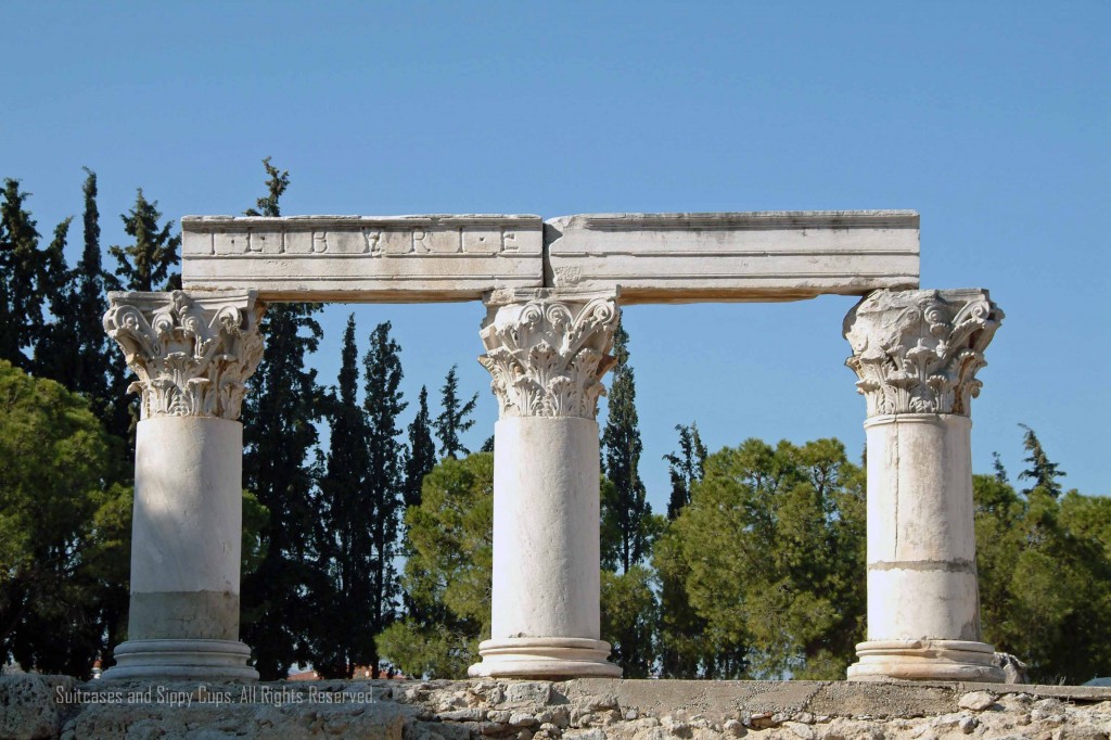 corinthian columns, ancient corinth, roman columns