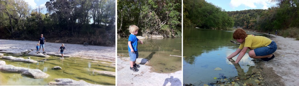 throwing rocks in the river