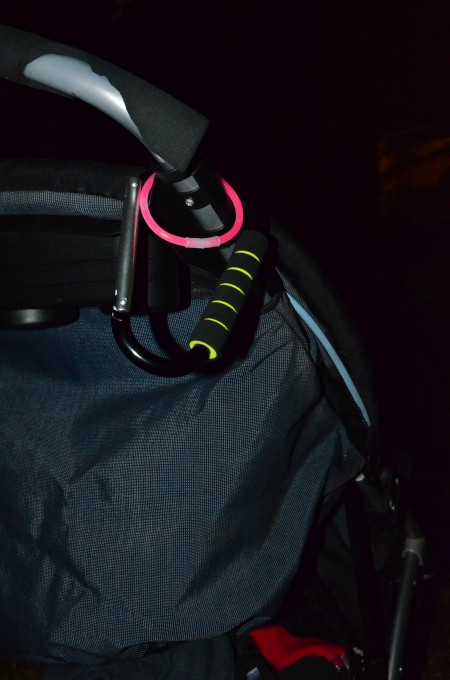 glow stick on stroller