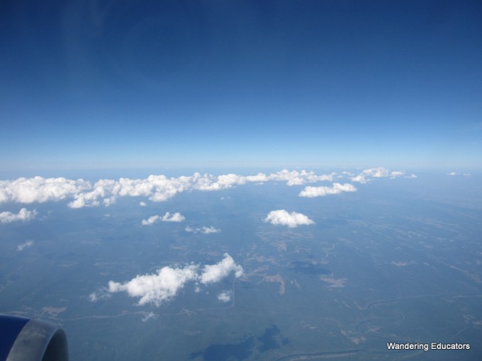 wandering educators On an airplane