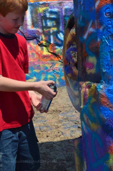 spray painting cadilac ranch