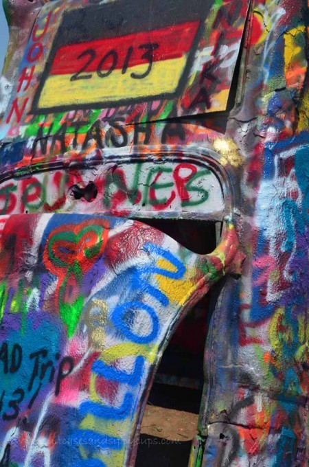 detail of cadillac ranch