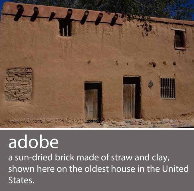 sun dried brick made of straw and clay shown here on the oldest hours in the United States