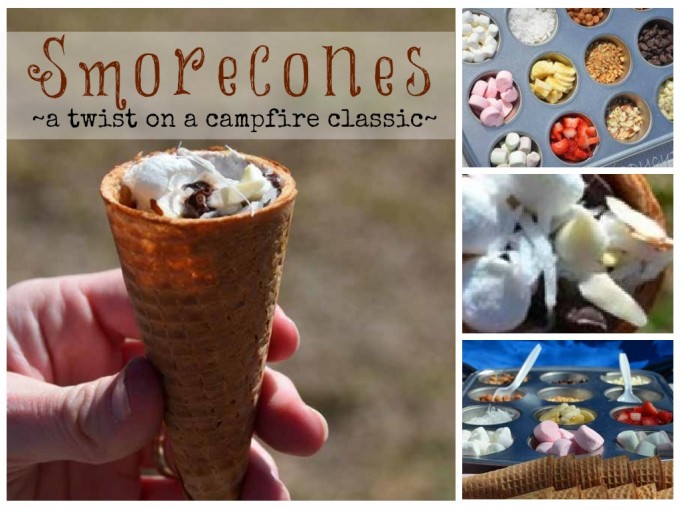 Smorecones campfire gourmet smores