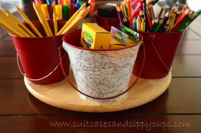 spinning school supply caddy