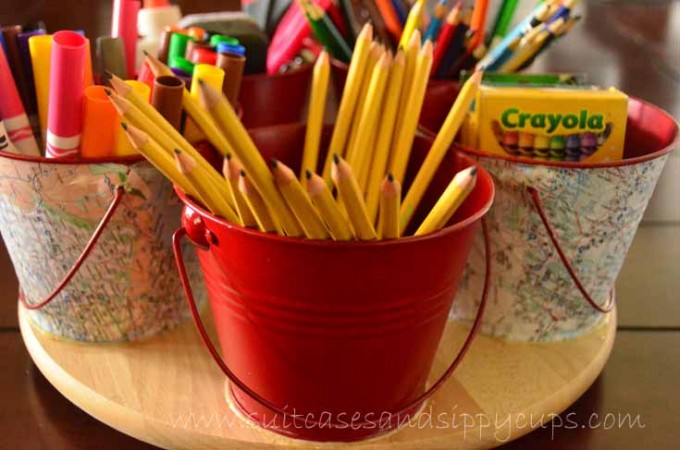 supply caddy for homeschool