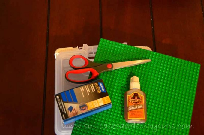 supplies for DIY Lego traveling kit