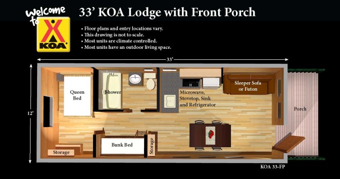 koa cabin floor plan